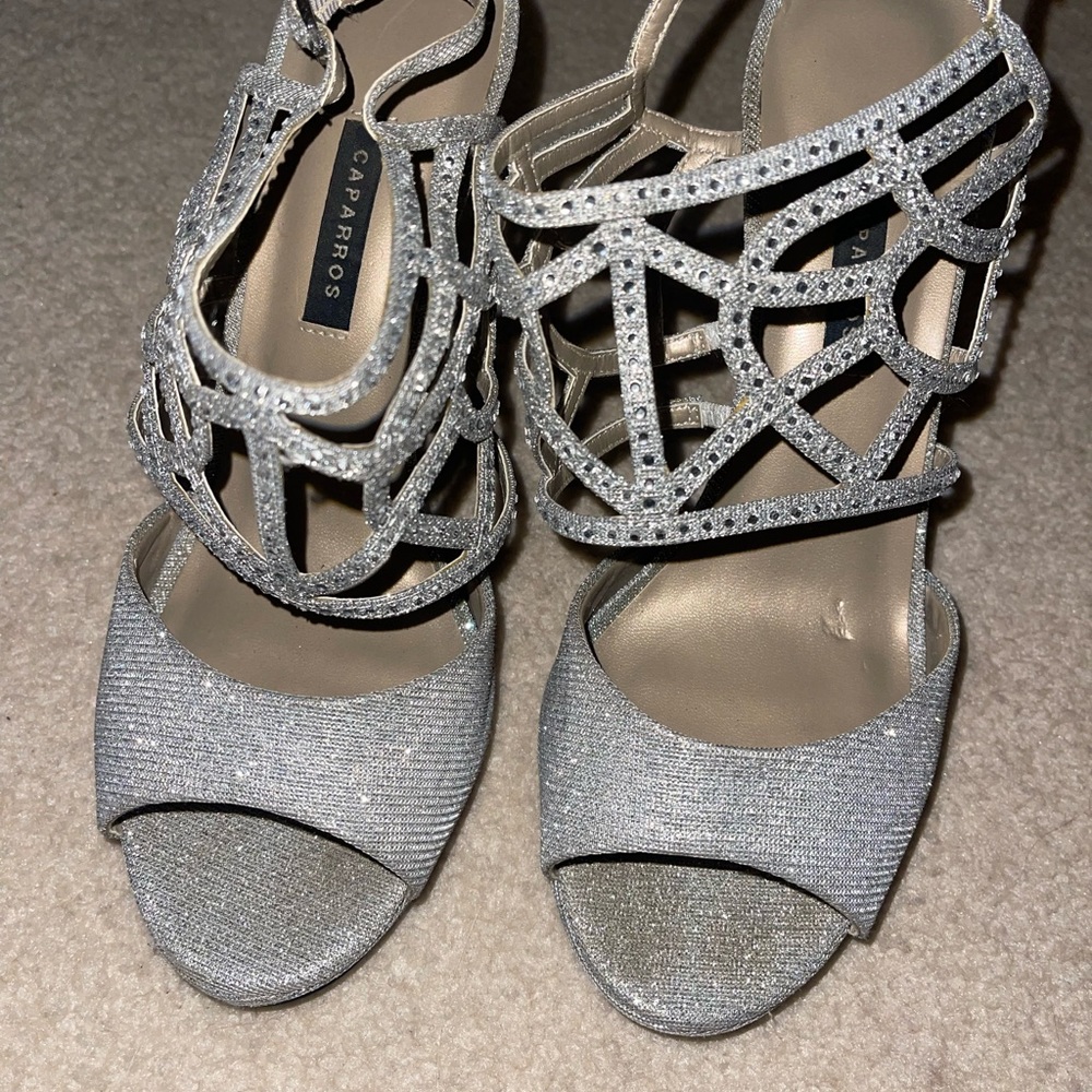 Silver Rhinestone Heels